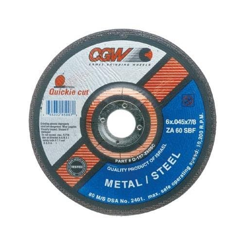 CGW 45007 6" Type 27 Quickie Cut Extra Thin Cut-Off Wheel Zirconia Aluminum Mix 60 Grit