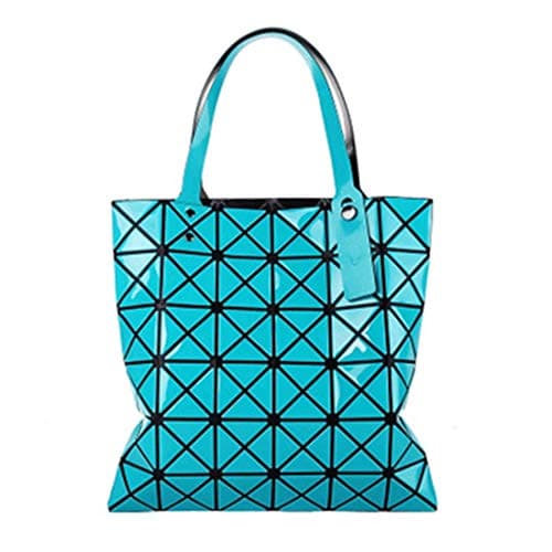 Geometric Rhombus Diamond Laser Bag Solid Color Glossy Folding Large Capacity Handbag Shoulder Bags For Women.