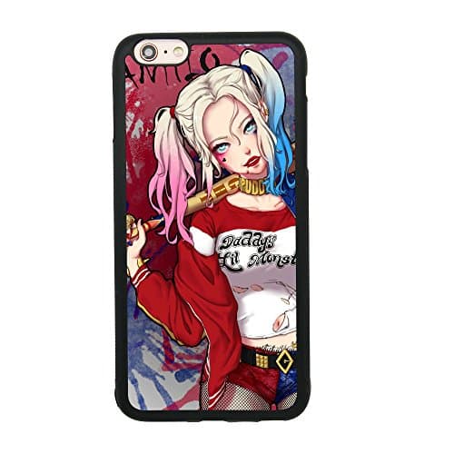Harley Quinn Case For Iphone 6 Plus/6S Plus (5.5 Inch) Suicide Squad Theme TPU Silicone gel edge + PC Bumper Case Skin Protective Custom Designed Printed Phone Protector Full Protection Cartoon Cover