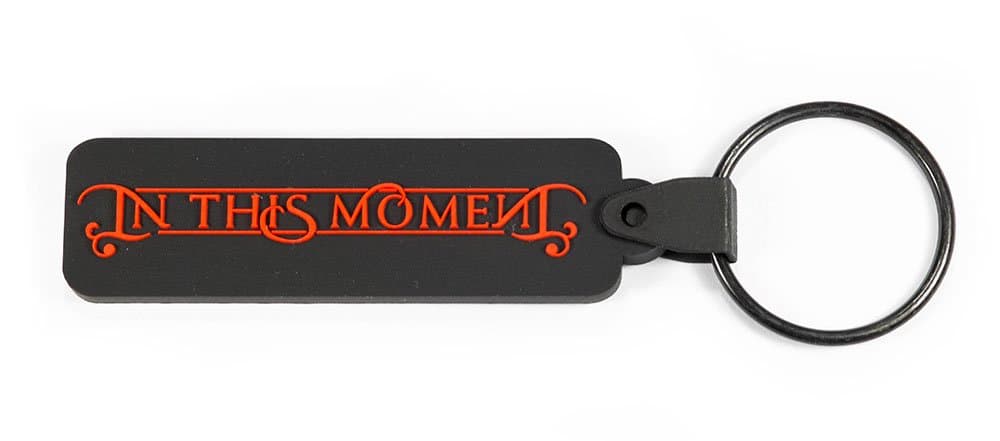 IN THIS MOMENT Rubber Keychain Keyring Key Chain Key Ring Red