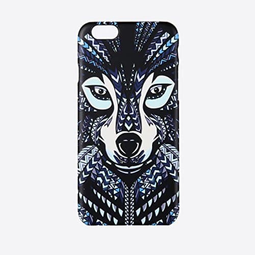 iPhone 6 Plus Case,Animal Totem [Noctilucent] Shock-Absorption [Thin Fit] Slim Back Cover Case Otter Box With Extreme Heavy Duty Protection for iPhone 6 /6s Plus(Blue Wolf)