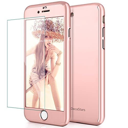 iPhone 7 Plus Case, DecaStars [Ultra-thin Series] 2-in-1 Full-body Protective Back Cover [Slim Fit] with Tempered Glass Screen Protector for Apple iPhone 7 Plus Case 5.5 Inch - Rose Gold