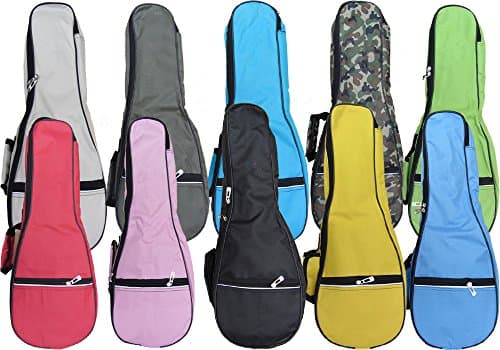 Ukuee Colourful Waterproof Ukulele Case with 5MM Sponge Padding Adjustable Shoulder Strap 23/24 Inch Coffee