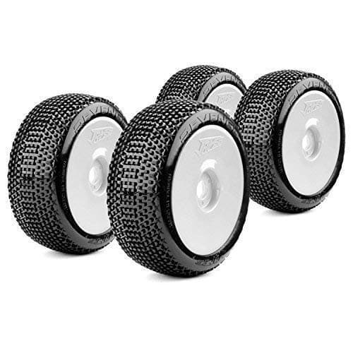 Complete Set Buggy Racing Tyres Revenger Soft 1:8 with Dish Rims White James Racing J08B09S2I & J-W01 830093