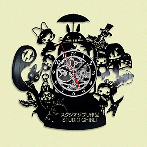 Studio Ghibli Vinyl record Wall Clock, Unique Décor for Home or Nursery Room, Gift ideas for kids, children, friends, teens