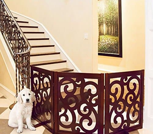 Classic Scroll Designer Folding Dog Gates - 81"W x 27"H (Each panel is 27"W)