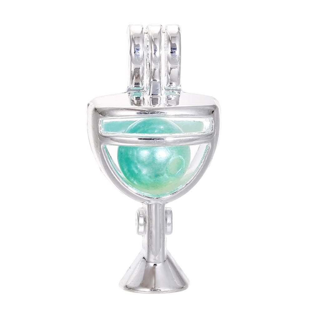 10pcs Silver Pearl Cage Locket Pendants, Essential Oil Diffuser DIY Necklace Bracelet Jewelry Making Craft, Bulk Beads Aromatherapy Diffuser Charms Gifts for Women Girls