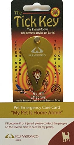 Tick Key with Two Pet Emergency Cards Dog
