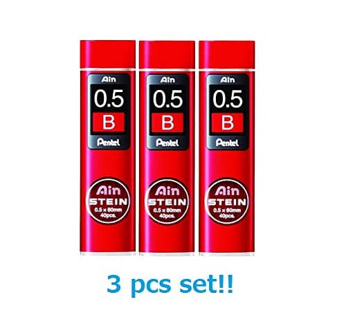 [3 set!!!] Pentel Mechanical pencil core replacement Ain Stein 0.5mm B 40leads×3 C275-B from Japan