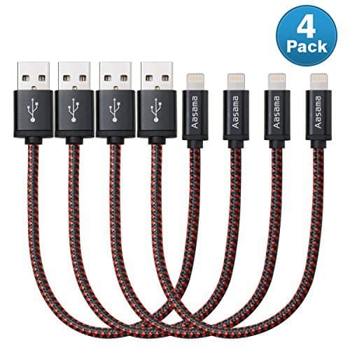 AASAMA 8 Inches Lightning To USB Charge and Sync Cable for iPhone iPad and iPod(4Pack)
