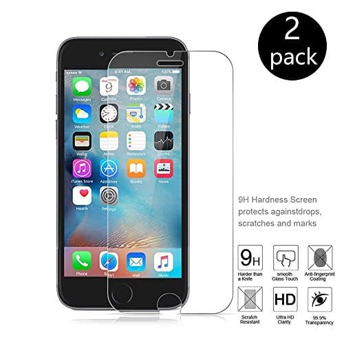 iPhone 6s Glass Screen Protector,Tempered Ballistic Glass Screen Protector [ Not Full Covered ] Work with iPhone 6 iPhone 6s(2-Pack)