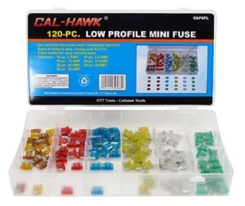 120pc Low Profile Mini Blade Fuse Assortment Set Auto Car Truck ATM