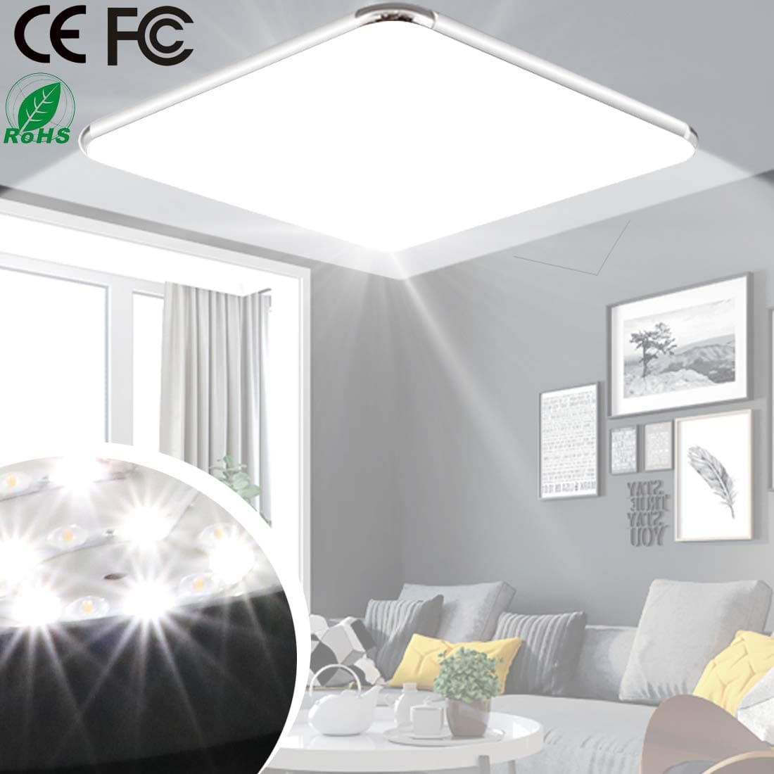 LED Ceiling Light Flush Mount Ceiling Lamp 15W 1200LM 6500k Cold White Light Fixture Waterproof IP54 Perfect for Bedroom Dining Room Office Hallway Stairwell