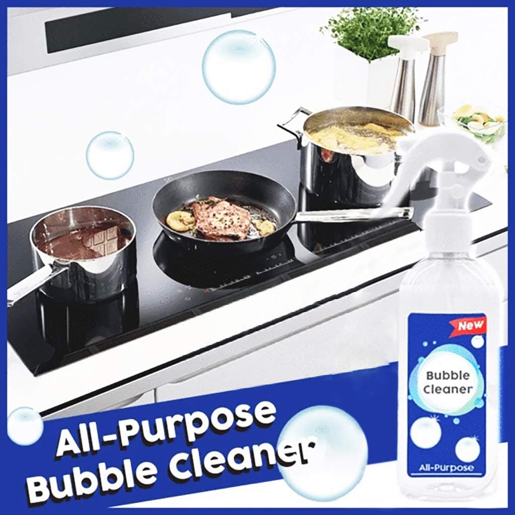 Multi-Surface Cleaner，Kitchen Grease Cleaner Multi-Purpose Foam Cleaner All-Purpose Bubble Cleaner，Removes Grease Grime Baked on Food，Non-Toxic & Grease-Free (1 Pcs: 200ml)
