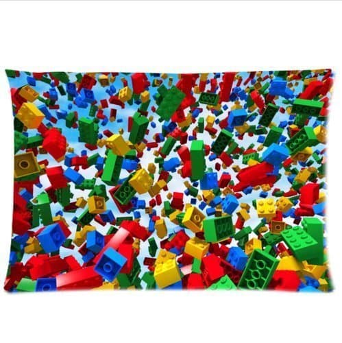 GoGoGing personalized cool colorful Lego Blocks pattern soft Satin pillowcase,Zipper pillow cases 20"(W)x30"(L)one side