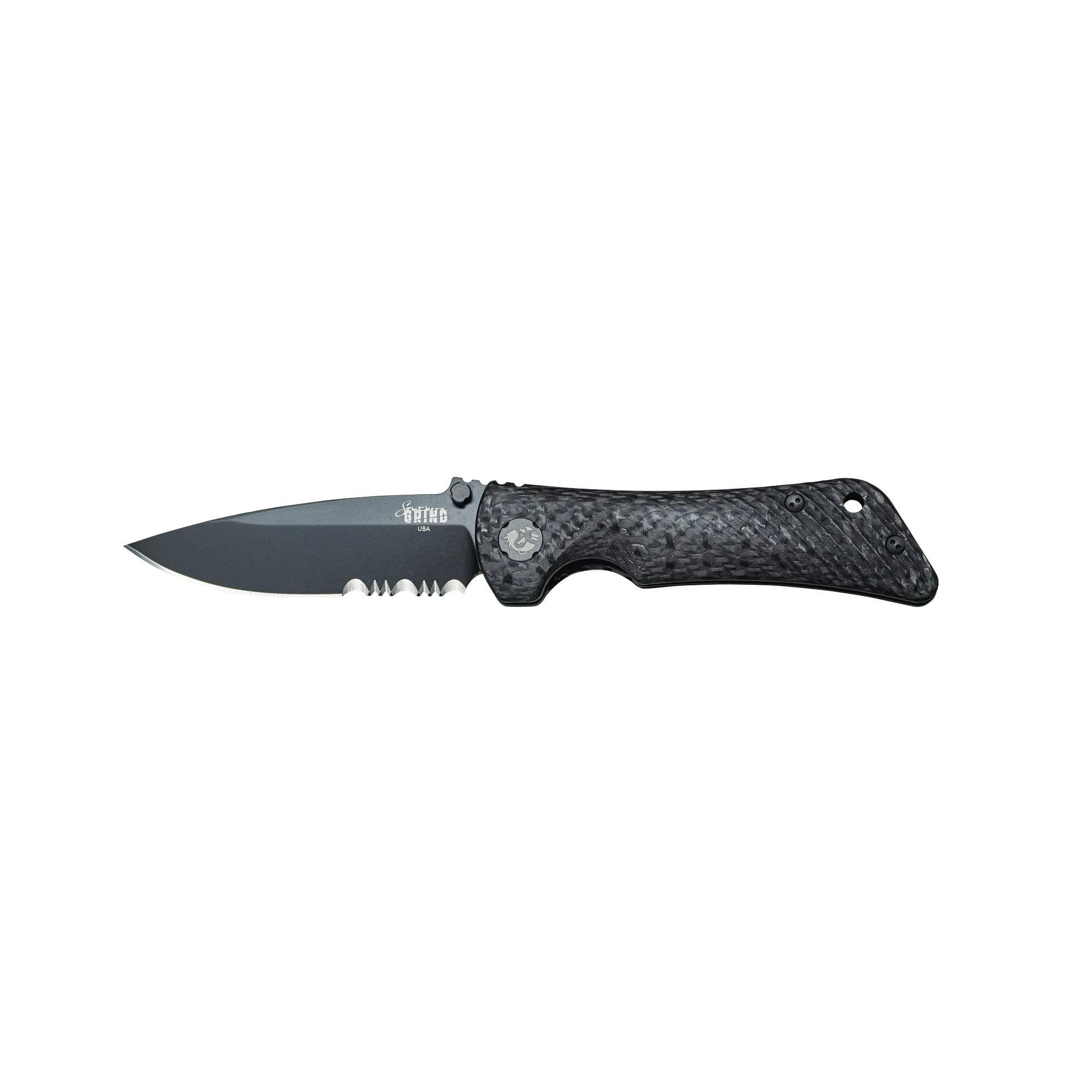 Southern Grind Spider Monkey Drop Point Folding Knife with Carbon Fiber Handle
