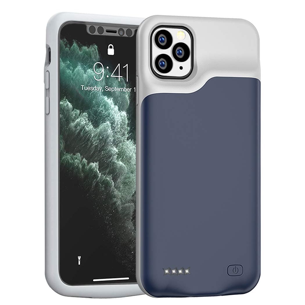 Battery Case for iPhone 11 Pro Max, 6500mAh Portable Protective Charging Case Compatible with iPhone 11 Pro Max (6.5 inch) 2019 Rechargeable Extended Battery Charger Case (Blue)