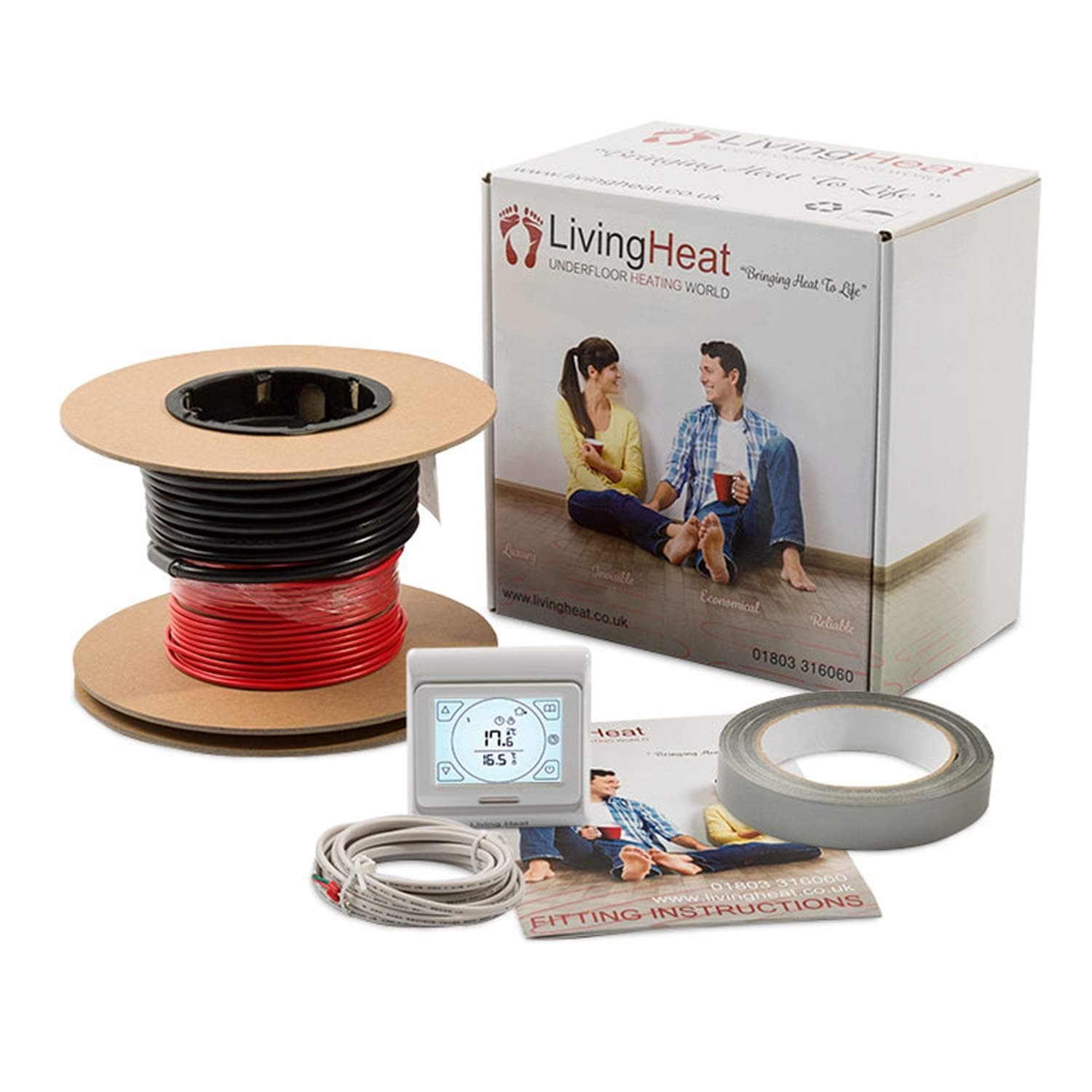 Underfloor Heating Cable kit 1-24sqm All Sizes Available.150w/m2 Electric Loose Wire Under Tile & Stone Floor Heating with Lifetime Warranty and Next Day Delivery