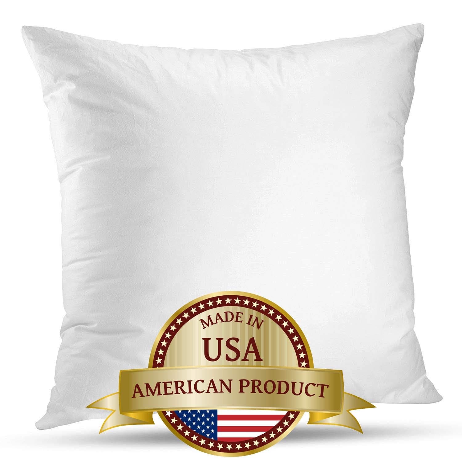 LuxyFluff - Down Synthetic, Square Decorative Throw Pillow Insert, Sham Stuffer 32" X 32" - Made in USA