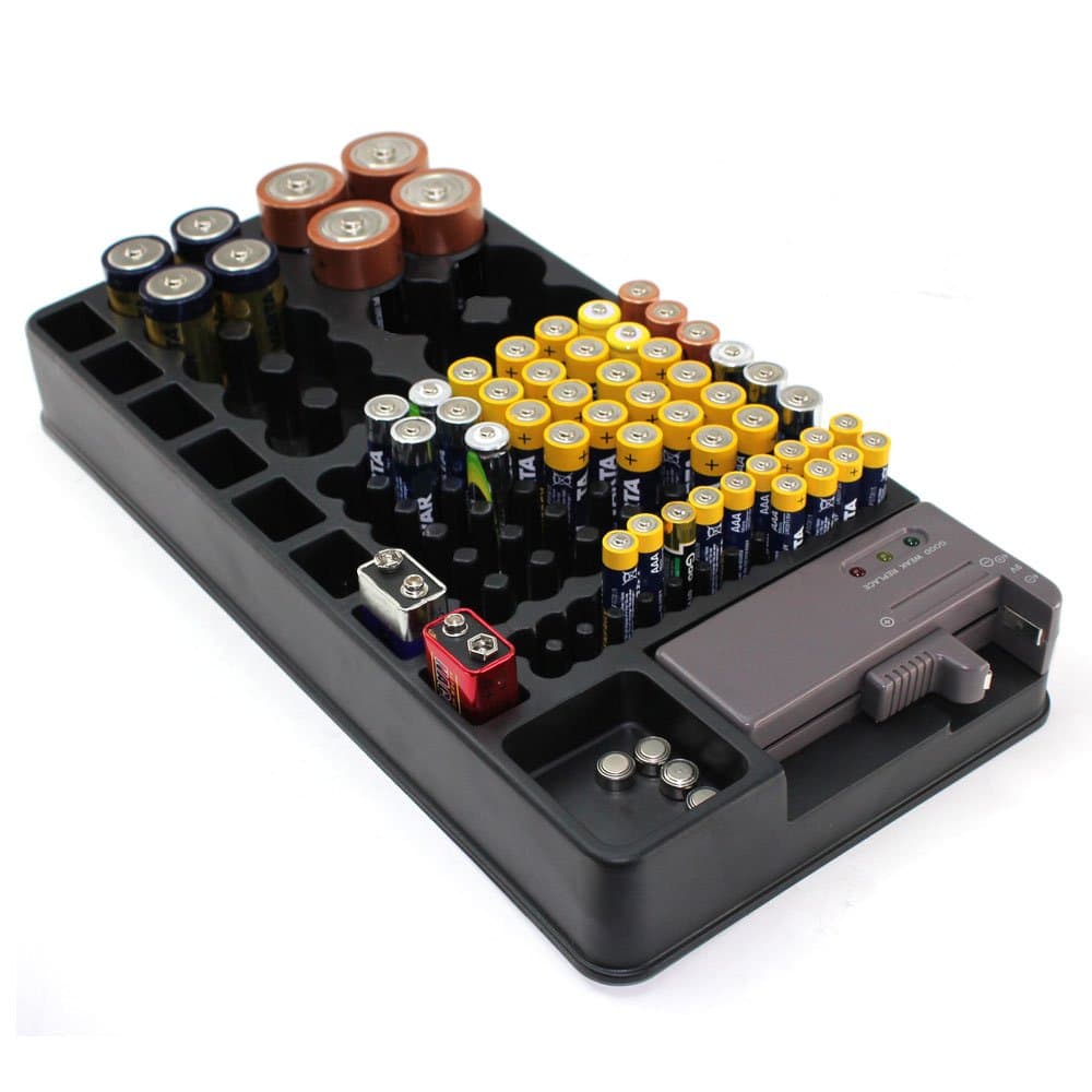 Storage Box - Capacity 98 Batteries - Built-in Tester