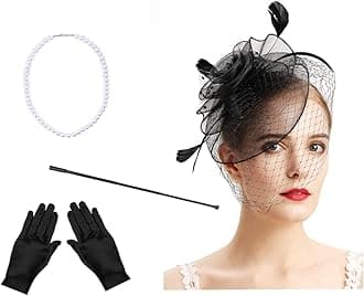 Fascinators Hats 20s 50s Hat Pillbox Hat Cocktail Tea Party Headwear with Veil for Girls and Women