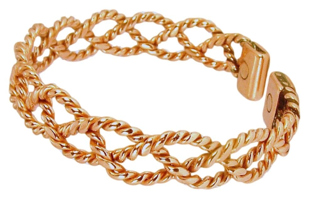 Solid Copper Womens Magnetic Cuff Bracelet Chloe Medium