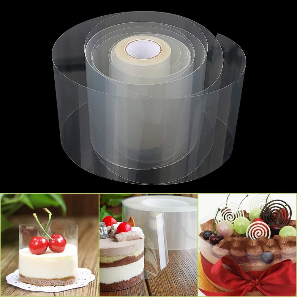 Runy 8cm 10cm DIY Cake Decorating Tools Baking Cake Dessert Collar Transparent Clear Mousse Surrounding Edge Wrapping Tape (10cm)