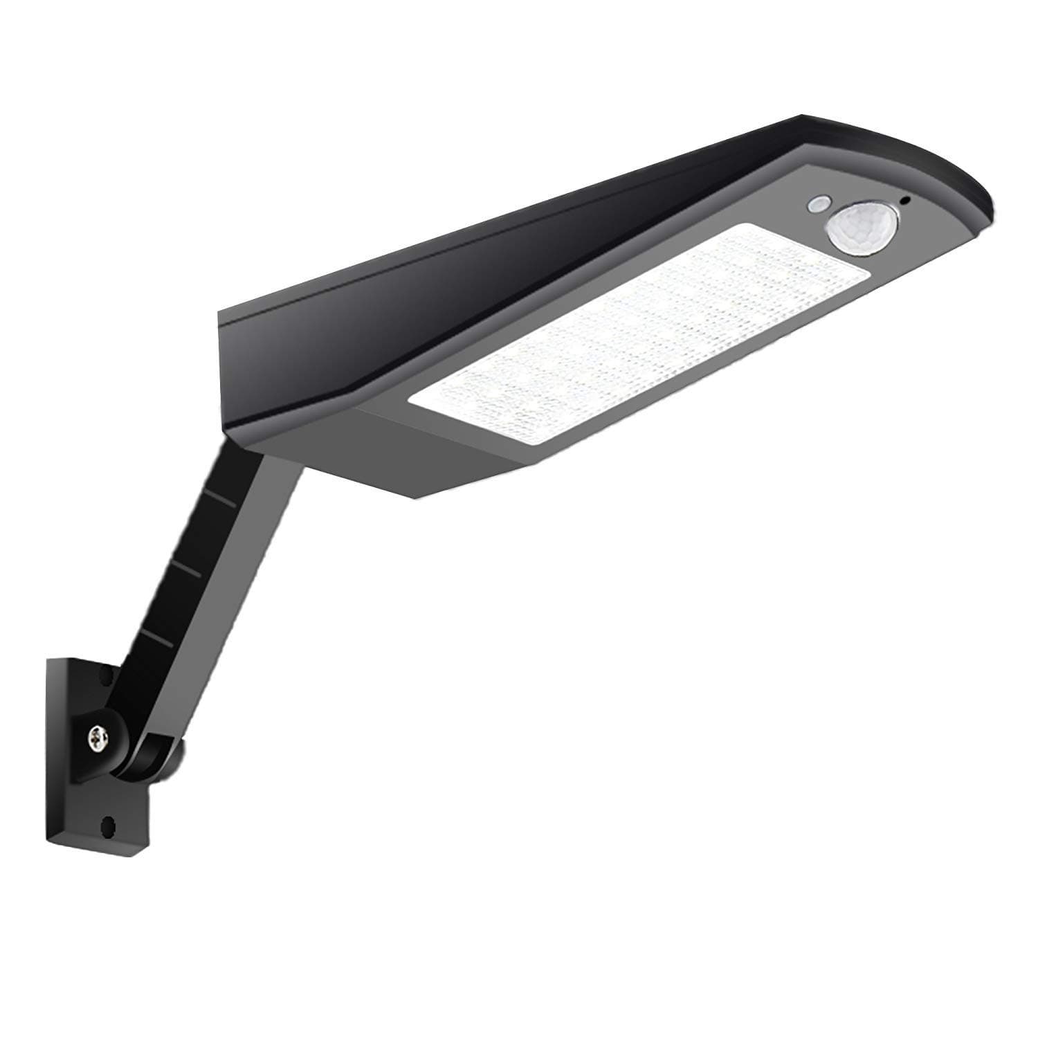 48LED 900LM LED Solar Light Wall Lamp PIR Motion Sensor Waterproof 4 Modes Emergency Light with Adjustable Pole Outdoor Lighting for Garden Fence Patio Deck Yard Driveway Stairs Outside Wall