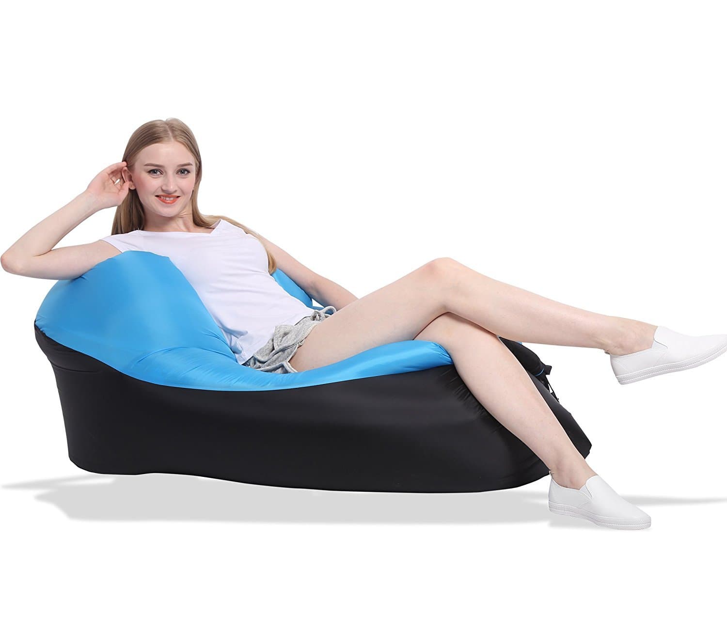 Manledio Inflatable Lounger Air Lounge Sofa - Portable Quick Compression Sacks Mattress Lazy Bag Dream Beach Chair for Home Indoor Outdoor Activities