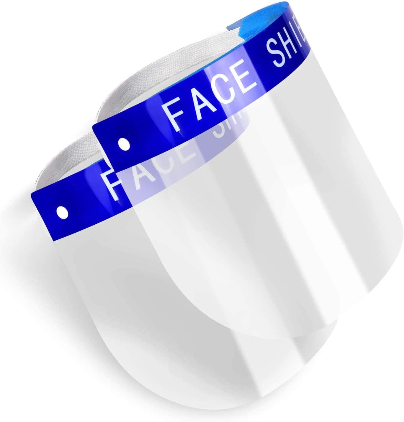 2PCS Safety Face Shield Full Protection Cap Wide Visor Resistant Spitting Anti-Fog Lens, Lightweight Adjustable Transparent Face Shield for Men Women (2PACK)