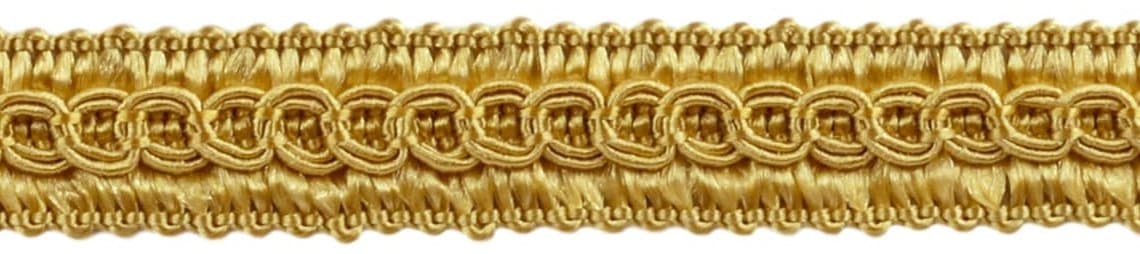 1/2" (1cm) Basic Solid Collection Scroll Gimp Braid Trim (Style# 0050SG) Light Gold #B7 (Light Yellow Gold) Sold by The Yard (36"/3 ft/0.9m)