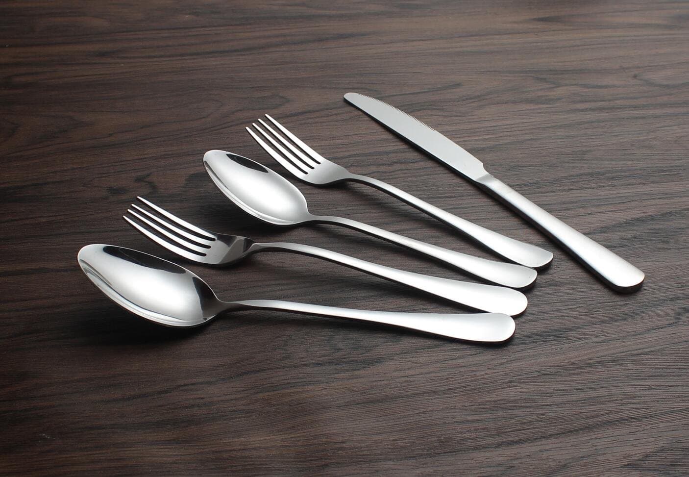 KINGSUPER Flatware Set Stainless Steel Knive Fork Spoon(Set of 5)