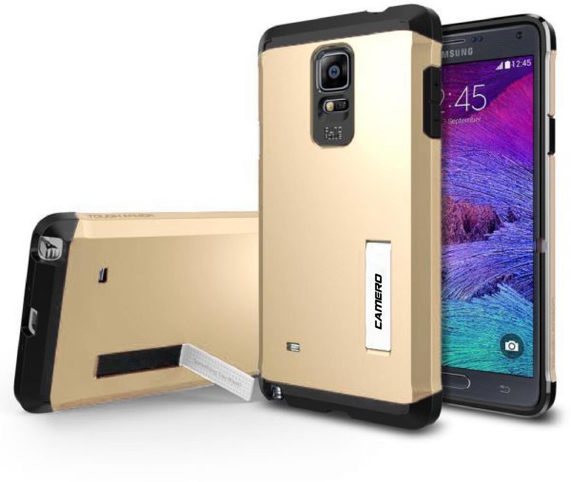 CAMERO Tough Armor ShockProof Mobile Case For Samsung Galaxy Note 4 (Champagne Gold)