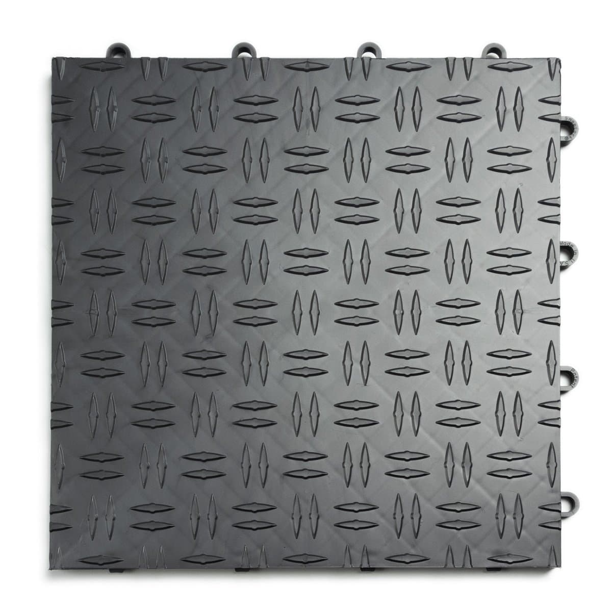 GarageTrac Diamond, Durable Interlocking Modular Garage Flooring Tile (12 Pack), Graphite