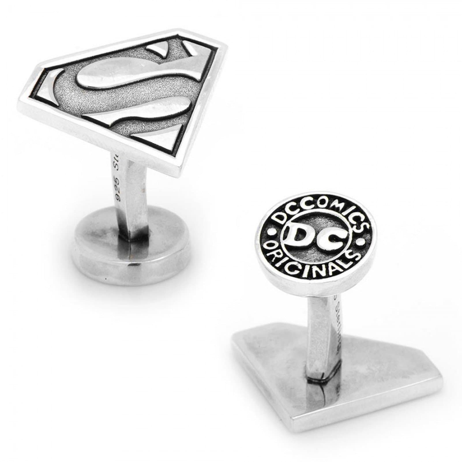 Sterling Silver Superman Cufflinks Cuff Links