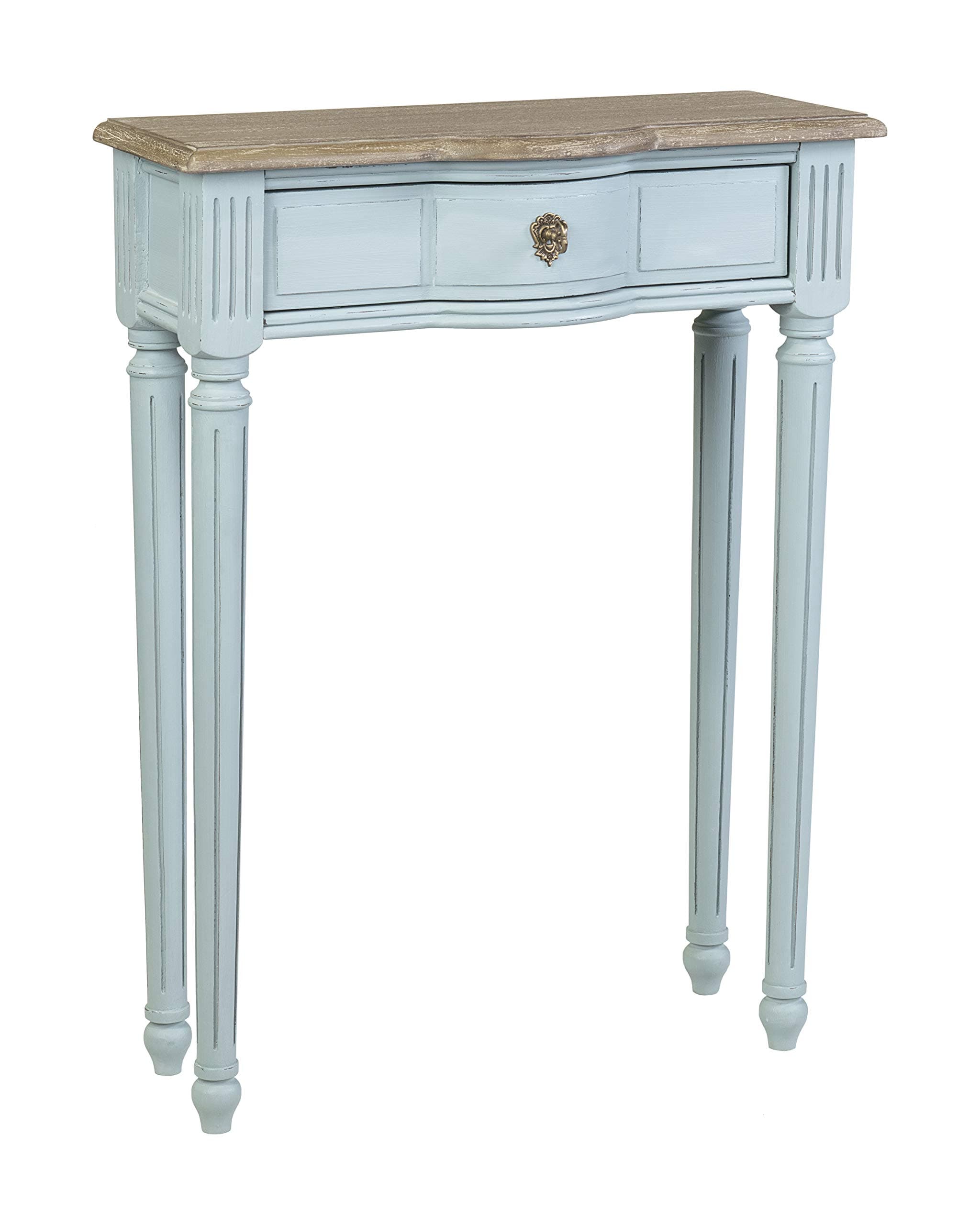 East At Main Console, Wood, Blue