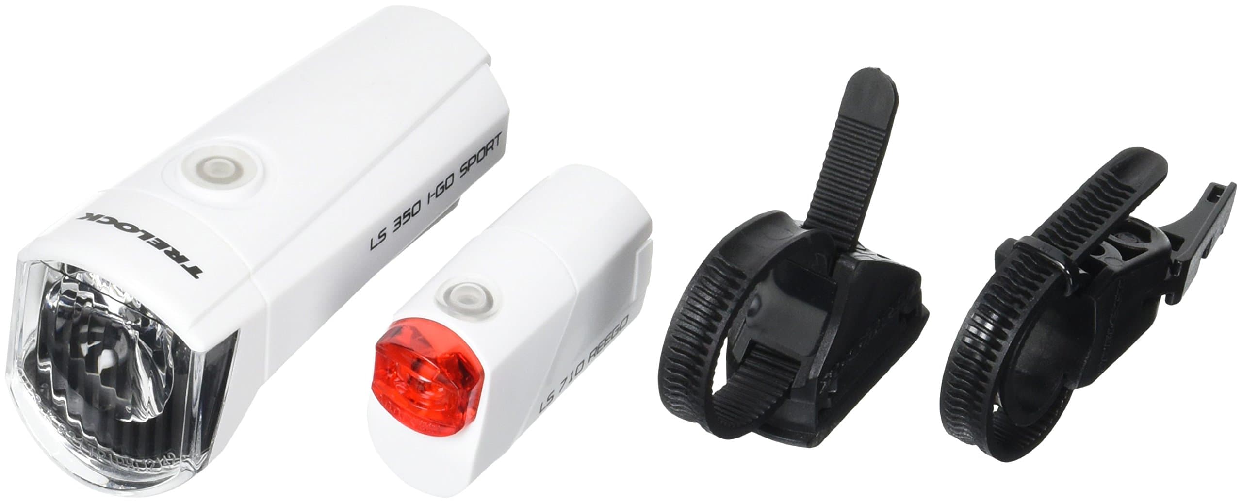 Trelock LS 350 Lighting L-Go Sport / 710 Reego Combo Batteriebeleuchtungsset 8003269, White
