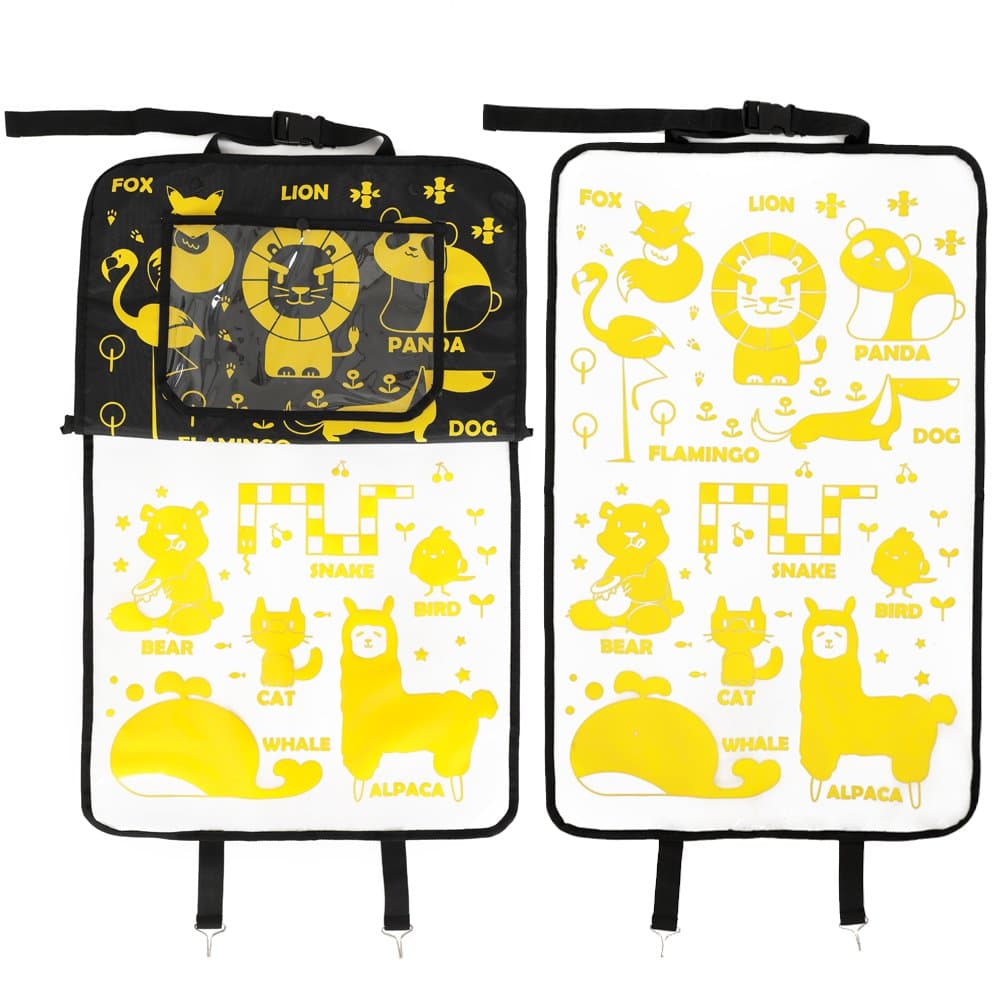 JOYREN Front Seat Back Protector - Car Kick Mats with Storage Organizer Pocket Touch Screen Pocket for Tablets Fit for Car,SUV,Minivan or Truck,Universal Backseat Car Organizer(2 Pack)