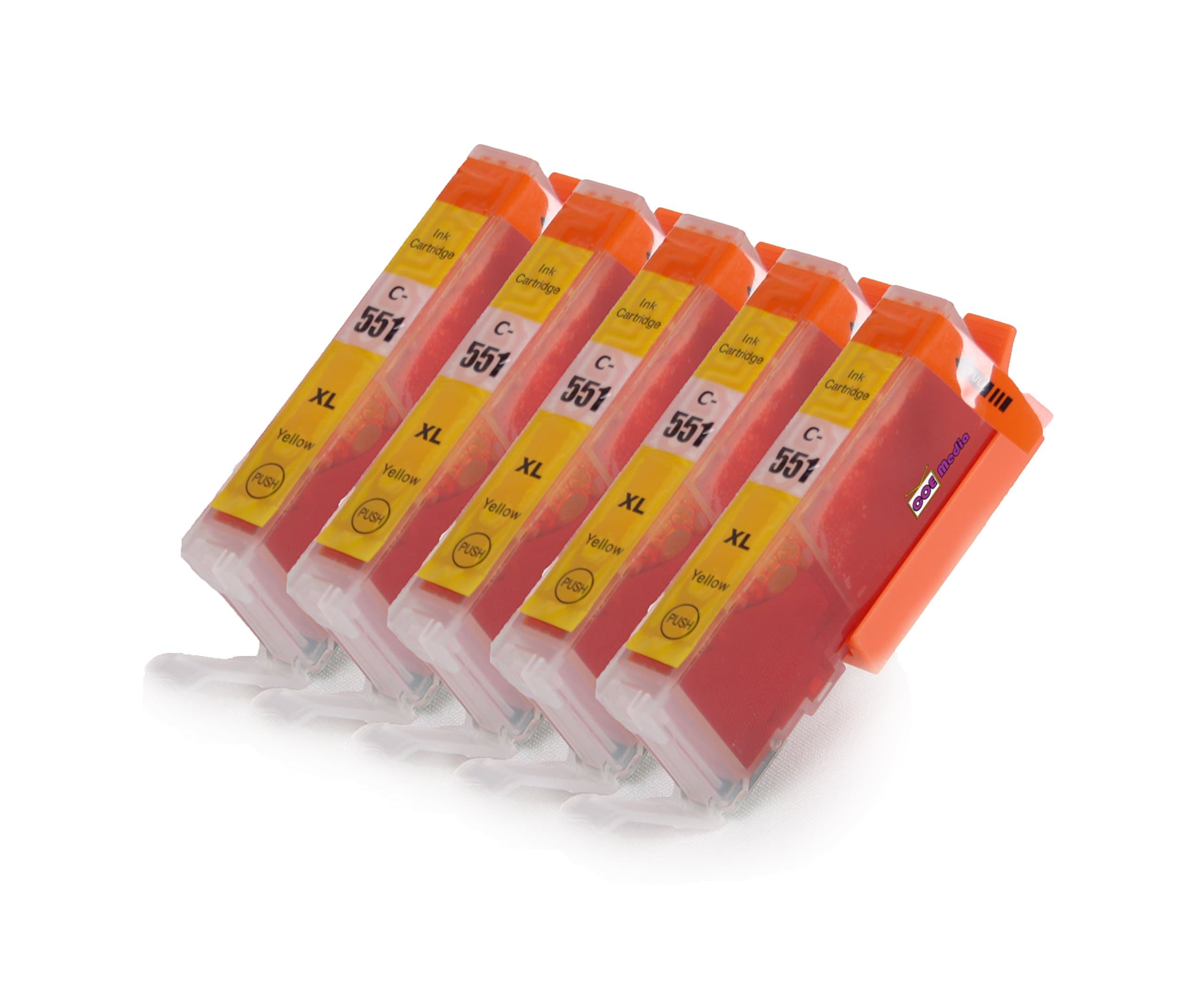 COEmedia® – Printer Cartridges Compatible with Canon PGI-550/CLI-551 (1) 5er Set Giallo - giallo