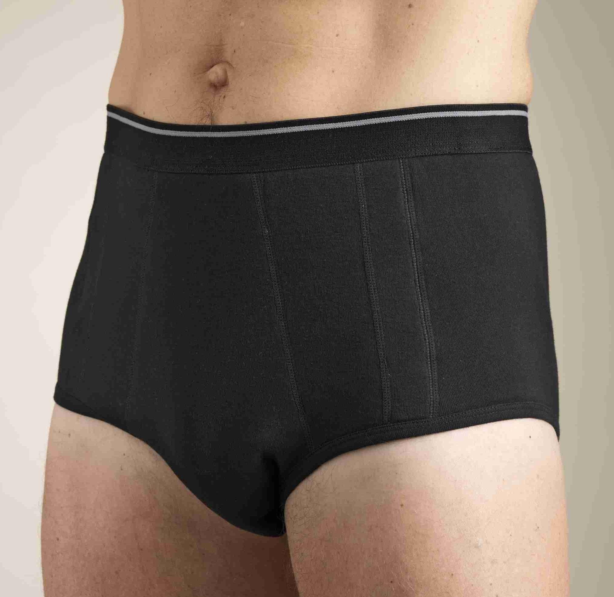 DriBriefs - Men's Absorbent Briefs - Large - Black