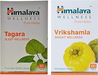 Himalaya Wellness Pure Herbs Tagara Sleep Wellness - 60 Tablets & Himalaya Wellness Pure Herbs Vrikshamla Weight Wellness - 60 Tablets
