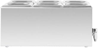 Royal Catering Stainless Steel 600W Bain Marie, 6 GN Containers Food Warmer