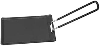 OVAQUIXI Portable Grill Pan with Handle, Square Mini Frying Pan, Mini Square Fry Pan, Iron Material, Non Stick Coating, Folding and Portable Design, for Camping, Hiking, Picnics