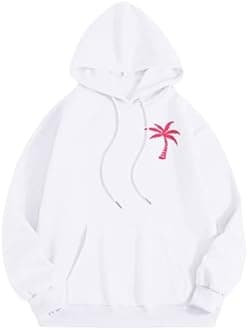 Pink Graphic Hoodies for Teen Girls Kids Womens Cute Letter Print Casual Preppy Sweatshirts Oversized Long Sleeve Y2K Streetwear Tops Pullover