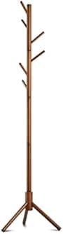 Wooden Tree Coat Rack Stand, 6 Hooks - 3 Adjustable Sizes Free Standing Coat Rack, Hallway/Entryway Coat Hanger Stand for Clothes, Suits, Accessories