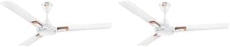 1200 mm Apex Prime| 5 years warranty by Orient | 350 RPM motor speed| Rust-proof Aluminium blades| Decorative ring & trims| White, pack of 2