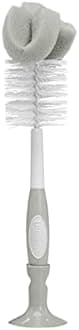 Dr. Brown's Baby Bottle Cleaning Brush with Sponge, Scrubber and Nipple Cleaner, Grey 1 Pack