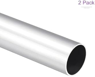 DMiotech 2Pack (30mm OD x 27mm ID) 6063 Aluminum Round Tube 300mm Length Industry Metal Tubing for Machinery Frame Construction DIY Projects