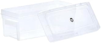 Chetan Plastic Storage Boxes, Transparent Containers, Medium Boxes With Lock System for Jewellery 25x9x10.5 Cm - Pack of 3 (Size No -33)