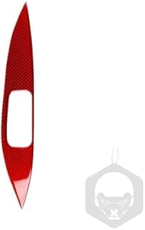Car Rear Armrest Panel Sticker Premium Real Carbon Fiber Trim Compatible with Hyundai Veloster 2012 2013 2014 2015 2016 2017 Red Accessories